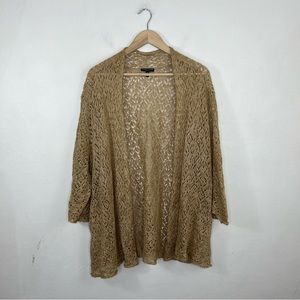 Eileen Fisher Tan Open Knit Cardigan
